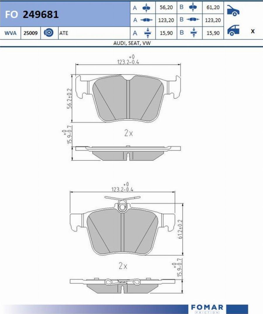 FOMAR Friction FO 249681 - Jarrupala, levyjarru inparts.fi