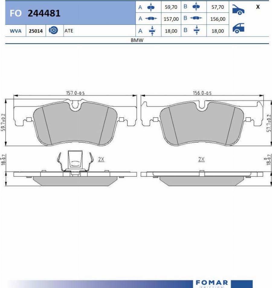 FOMAR Friction FO 244481 - Jarrupala, levyjarru inparts.fi