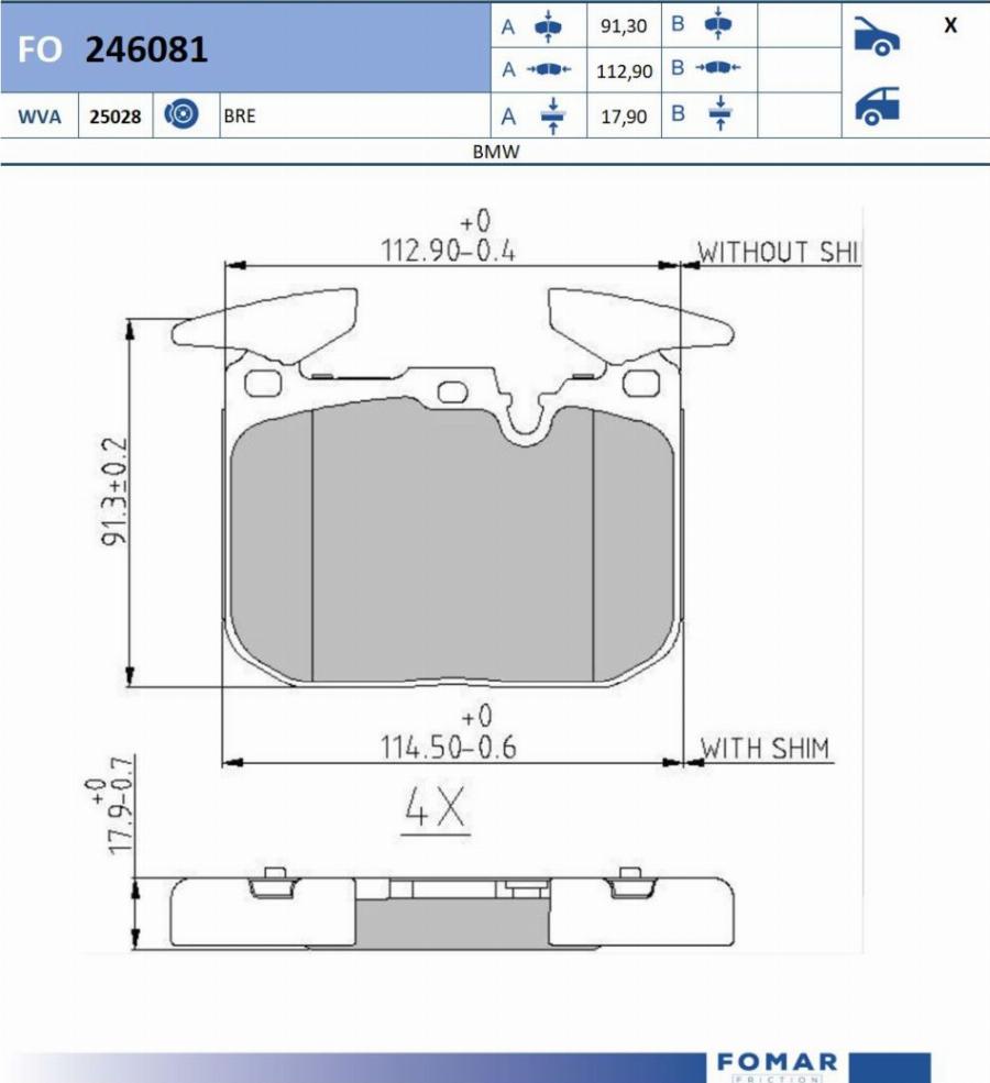 FOMAR Friction FO 246081 - Jarrupala, levyjarru inparts.fi