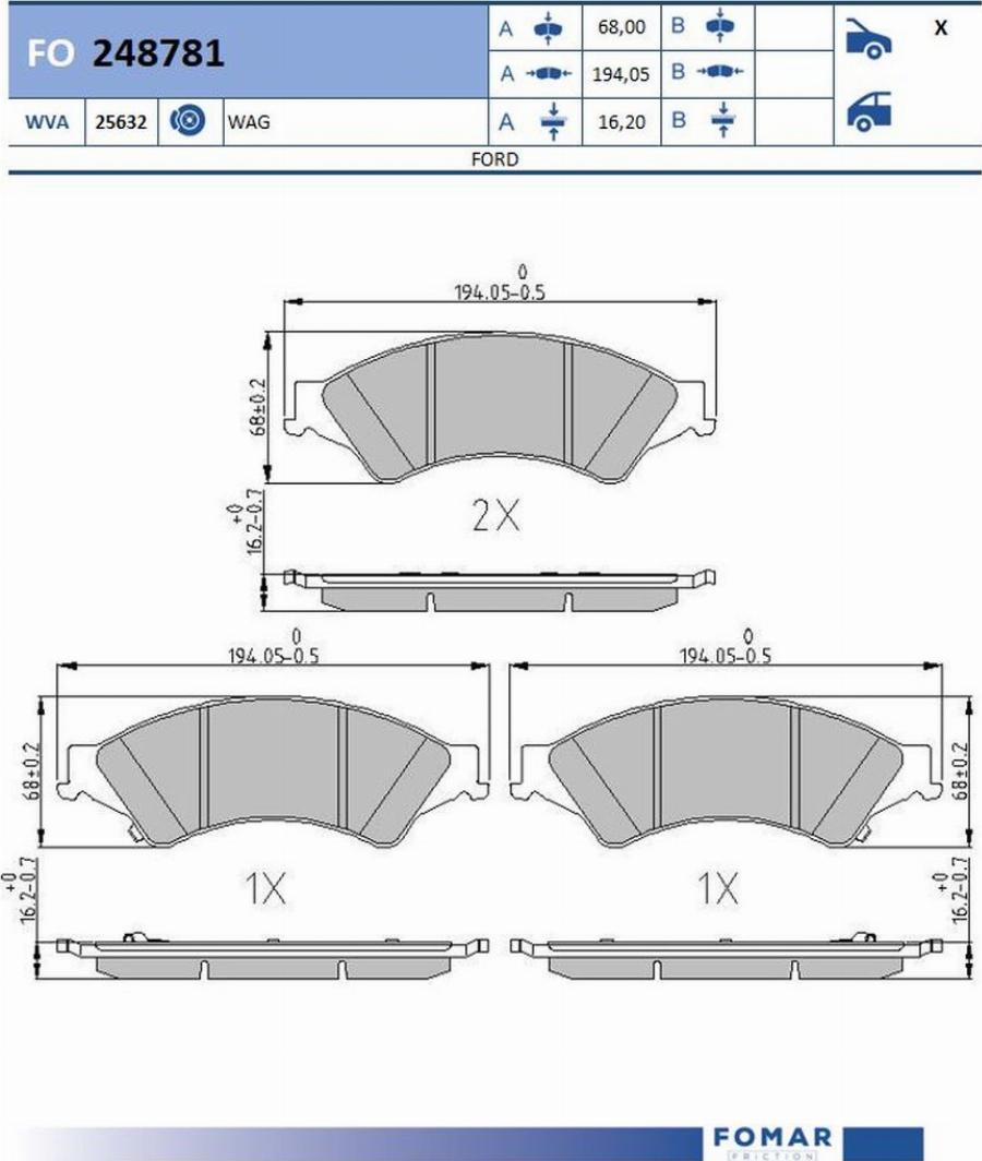 FOMAR Friction FO 248781 - Jarrupala, levyjarru inparts.fi