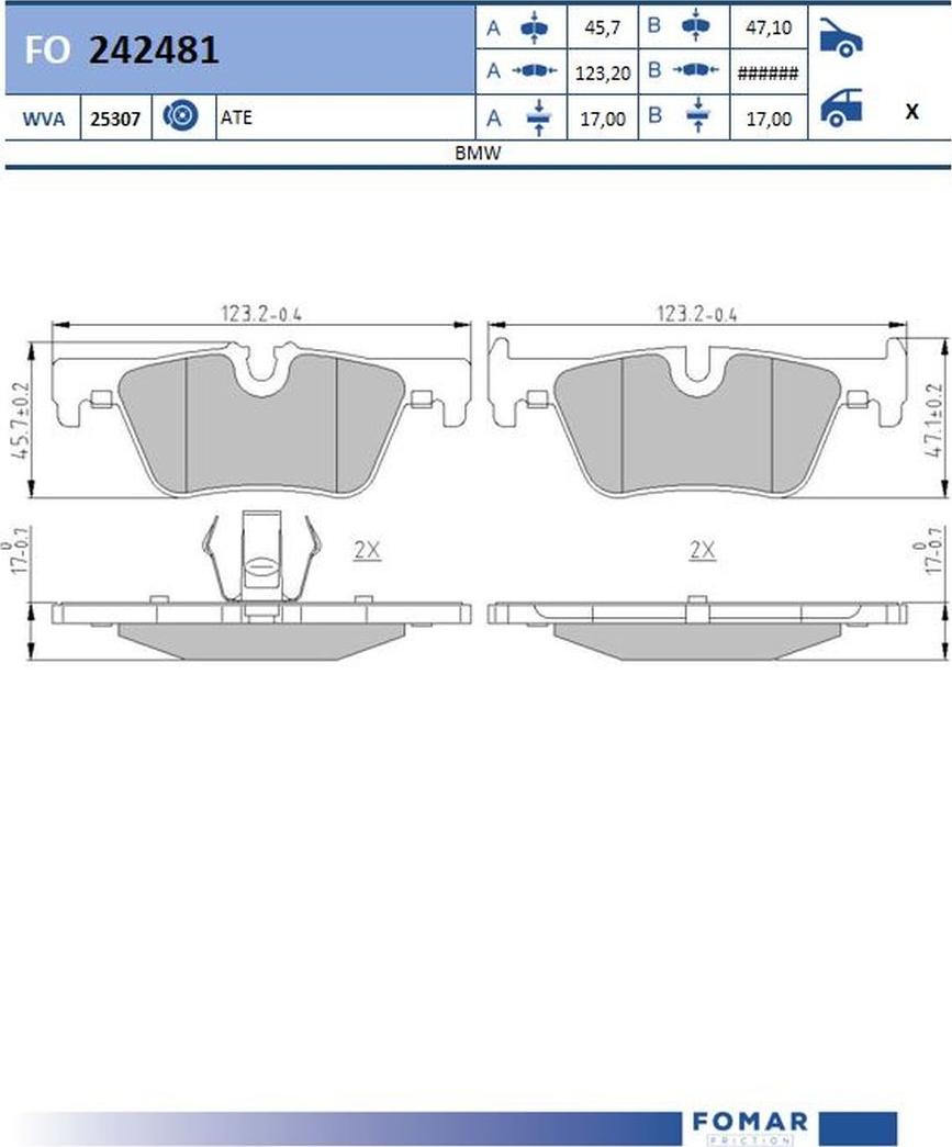 FOMAR Friction FO 242481 - Jarrupala, levyjarru inparts.fi