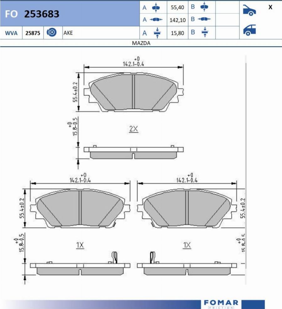 FOMAR Friction FO 253683 - Jarrupala, levyjarru inparts.fi