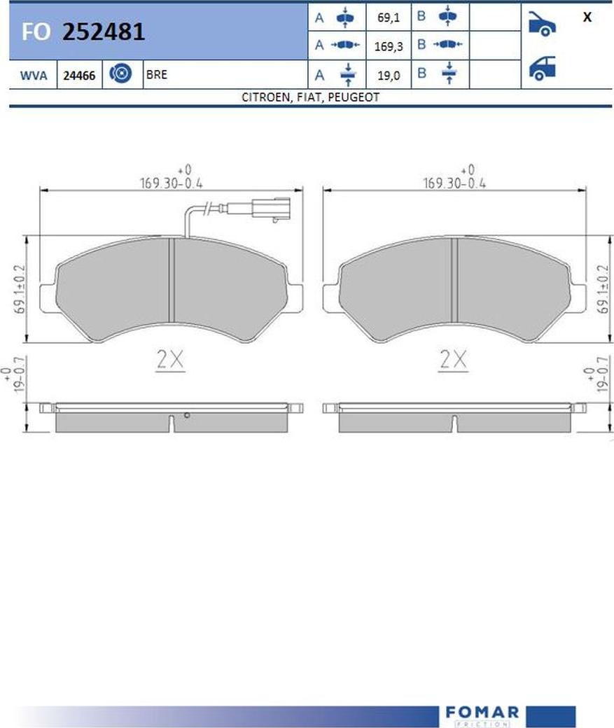 FOMAR Friction FO 252481 - Jarrupala, levyjarru inparts.fi