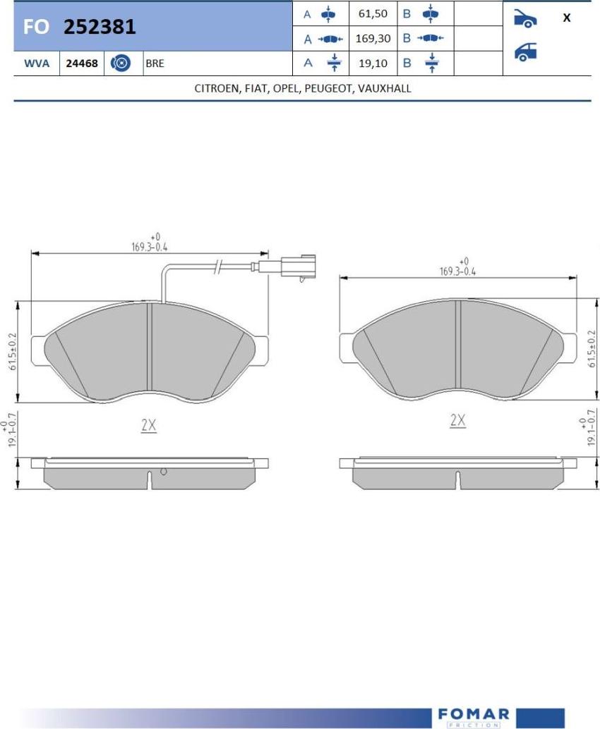 FOMAR Friction FO 252381 - Jarrupala, levyjarru inparts.fi