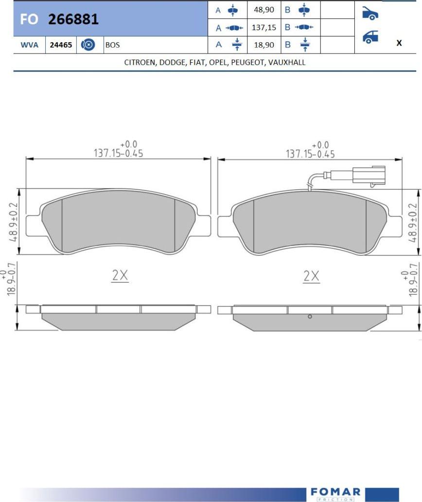 FOMAR Friction FO 266881 - Jarrupala, levyjarru inparts.fi