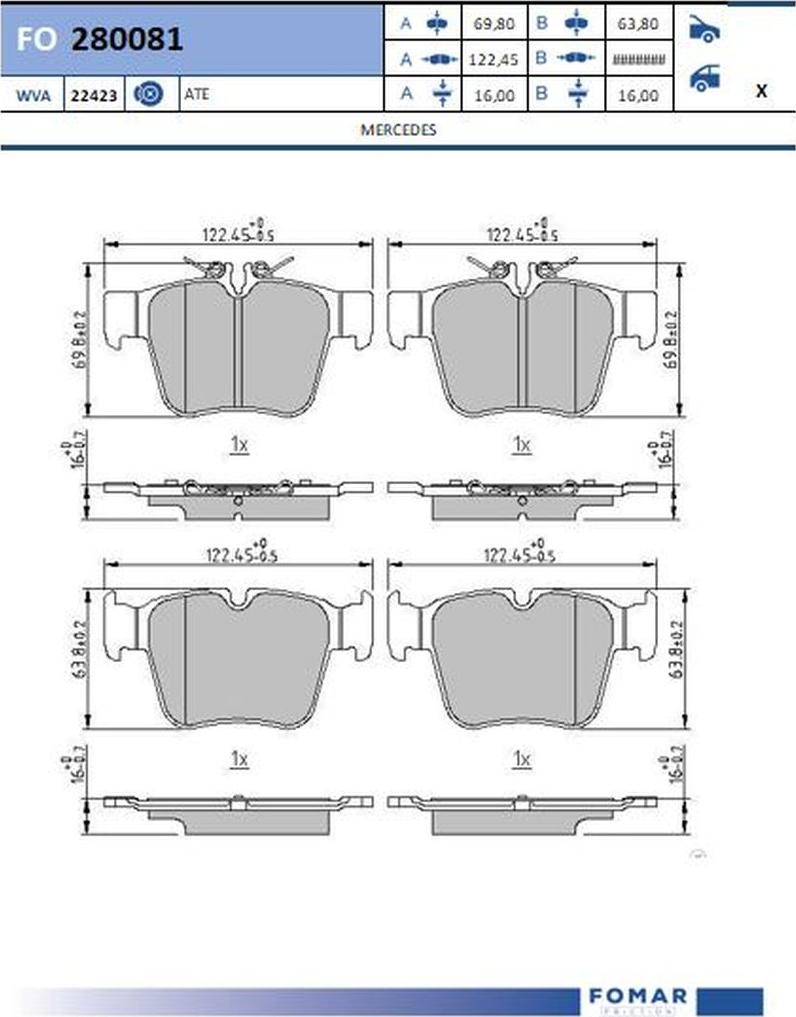 FOMAR Friction FO 280081 - Jarrupala, levyjarru inparts.fi