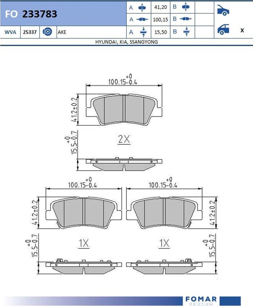 FOMAR Friction FO 233783 - Jarrupala, levyjarru inparts.fi