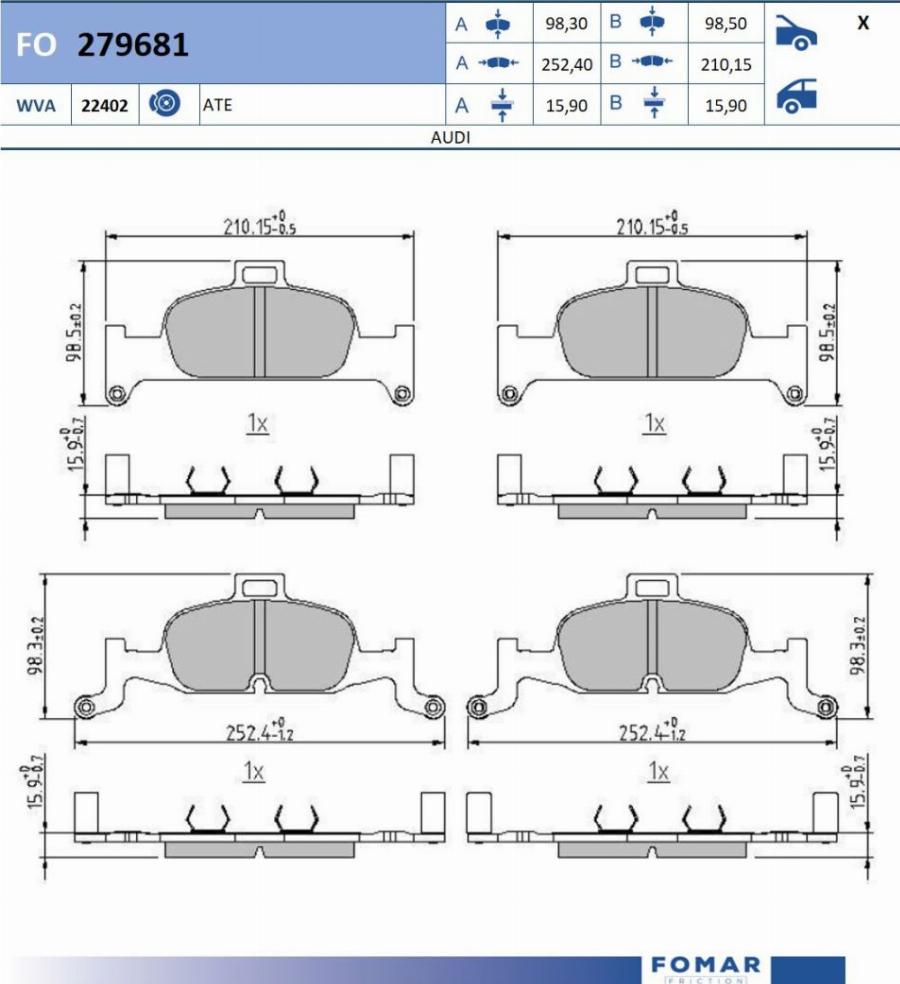 FOMAR Friction FO 279681 - Jarrupala, levyjarru inparts.fi