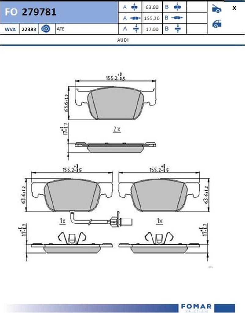 FOMAR Friction FO 279781 - Jarrupala, levyjarru inparts.fi