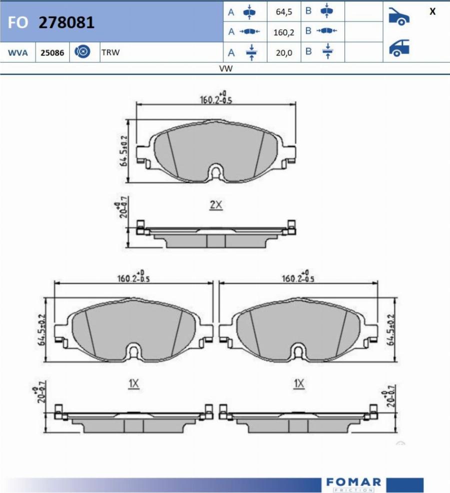 FOMAR Friction FO 278081 - Jarrupala, levyjarru inparts.fi