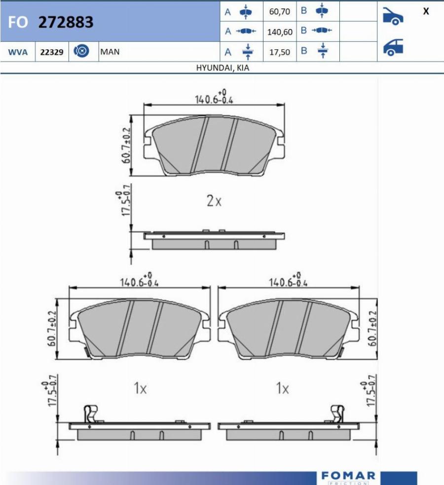 FOMAR Friction FO 272883 - Jarrupala, levyjarru inparts.fi