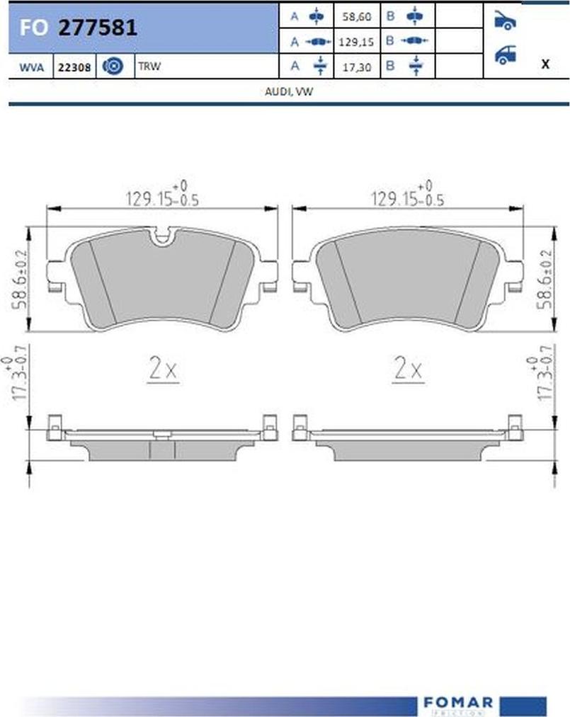 FOMAR Friction FO 277581 - Jarrupala, levyjarru inparts.fi