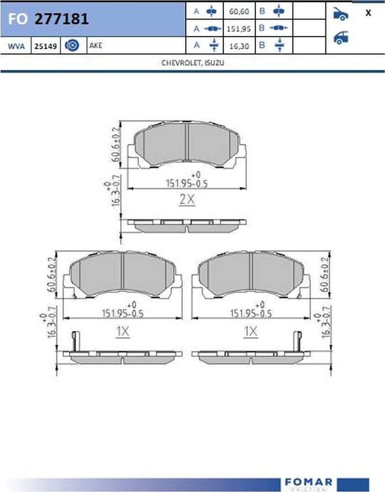 FOMAR Friction FO 277181 - Jarrupala, levyjarru inparts.fi