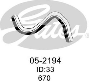 Gates 05-2194 - Jäähdyttimen letku inparts.fi