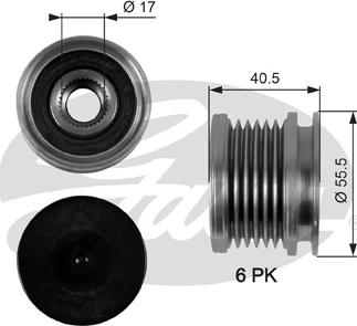 Gates OAP7040 - Hihnapyörä, laturi inparts.fi