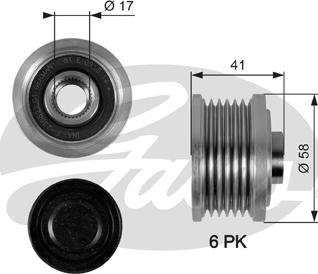 Gates OAP7052 - Hihnapyörä, laturi inparts.fi