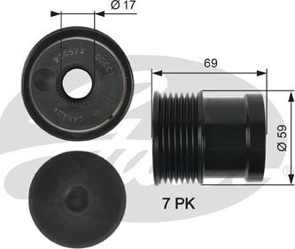 Gates OAP7069 - Hihnapyörä, laturi inparts.fi