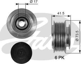 Gates OAP7066 - Hihnapyörä, laturi inparts.fi