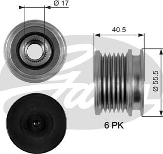 Gates OAP7060 - Hihnapyörä, laturi inparts.fi