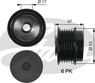 Gates OAP7015 - Hihnapyörä, laturi inparts.fi