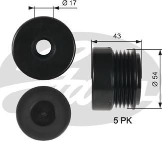 Gates OAP7031 - Hihnapyörä, laturi inparts.fi