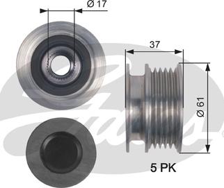 Gates OAP7145 - Hihnapyörä, laturi inparts.fi