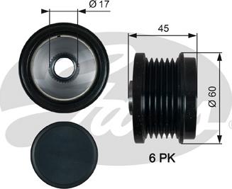 Gates OAP7155 - Hihnapyörä, laturi inparts.fi