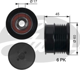 Gates OAP7156 - Hihnapyörä, laturi inparts.fi