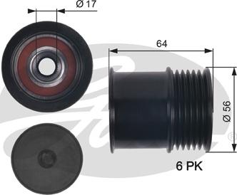 Gates OAP7151 - Hihnapyörä, laturi inparts.fi