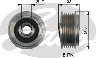 Gates OAP7165 - Hihnapyörä, laturi inparts.fi