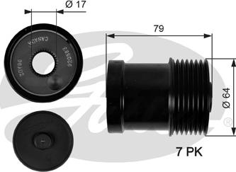 Gates OAP7104 - Hihnapyörä, laturi inparts.fi