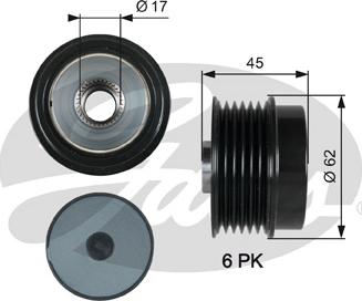 Gates OAP7180 - Hihnapyörä, laturi inparts.fi