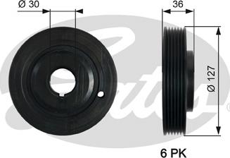 Gates TVD1097 - Hihnapyörä, kampiakseli inparts.fi