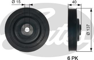 Gates TVD1045 - Hihnapyörä, kampiakseli inparts.fi