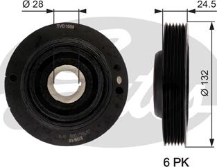 Gates TVD1059 - Hihnapyörä, kampiakseli inparts.fi