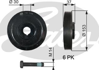 Gates TVD1006A - Hihnapyörä, kampiakseli inparts.fi