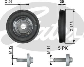 Gates TVD1007A - Hihnapyörä, kampiakseli inparts.fi