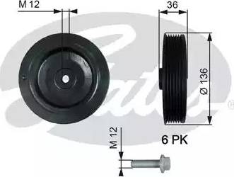 Gates TVD1010A - Hihnapyörä, kampiakseli inparts.fi