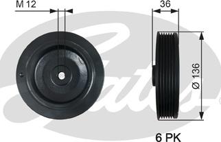 Gates TVD1010 - Hihnapyörä, kampiakseli inparts.fi