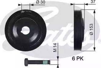 Gates TVD1035A - Hihnapyörä, kampiakseli inparts.fi