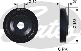 Gates TVD1035 - Hihnapyörä, kampiakseli inparts.fi