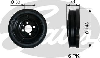 Gates TVD1031 - Hihnapyörä, kampiakseli inparts.fi