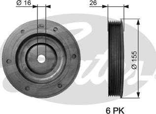 Gates TVD1020 - Hihnapyörä, kampiakseli inparts.fi