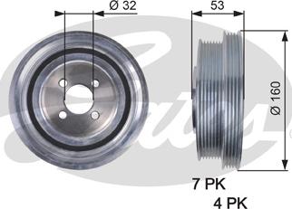 Gates TVD1079 - Hihnapyörä, kampiakseli inparts.fi