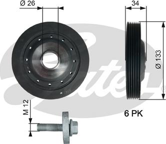 Gates TVD1113A - Hihnapyörä, kampiakseli inparts.fi