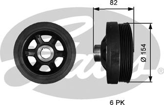 Gates TVD1139 - Hihnapyörä, kampiakseli inparts.fi