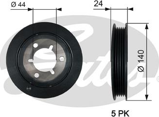 Gates TVD1125 - Hihnapyörä, kampiakseli inparts.fi