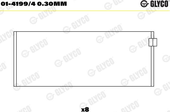 Glyco 01-4199/4 0.30mm - Kiertokangen laakeri inparts.fi