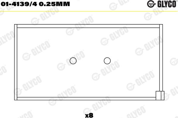 Glyco 01-4139/4 0.25MM - Kiertokangen laakeri inparts.fi