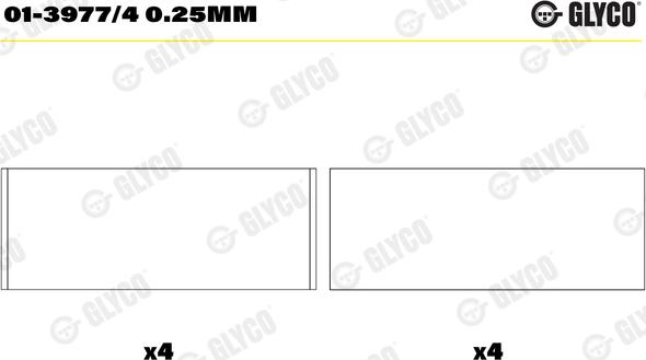 Glyco 01-3977/4 0.25mm - Kiertokangen laakeri inparts.fi